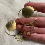 Load image into Gallery viewer, Sunflowers in Bloom Brass Earrings
