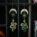 Load image into Gallery viewer, Serpentis Brass Earrings
