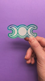 Load and play video in Gallery viewer, Triple Moon Holo Sticker
