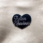 Load image into Gallery viewer, Believe Survivors Pin: Flat Black - Tibbin Designs
