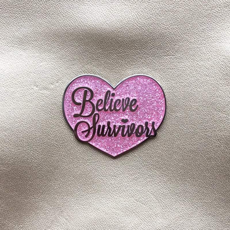 Believe Survivors Pin: Sparkle Pink - Tibbin Designs