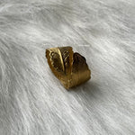 Load image into Gallery viewer, Large Feather Brass Bandana Ring | RESTOCK COMING SOON
