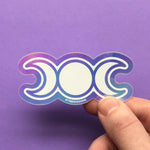 Load image into Gallery viewer, Triple Moon Holo Sticker - Tibbin Designs
