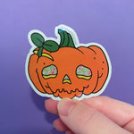 Load image into Gallery viewer, Tib-o'-Lantern Pumpkin Glitter Sticker
